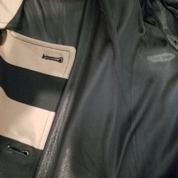 AMBITION black brown stripe lined jacket blazer cotton - Picture 8 of 9